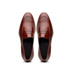 15-400-CGN ROMA Hand Burnished Calfskin Penny Loafer Cognac