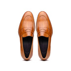 15-400-CML ROMA Hand Burnished Calfskin Penny Loafer Camel