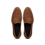 16-657-TOB ROMA Italian Suede Penny Loafers Tobacco