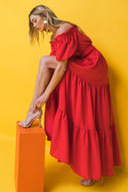 OUT IN THE COUNTRY WOVEN MAXI DRESS