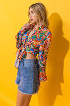 MY HAPPY PLACE WOVEN TOP