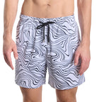 Men’s Premium Compression-Lined Hybrid Shorts – Sand Waves-Surf and Storm