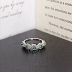 MyClosetAid Emerald & Diamond Ring Eternity Band