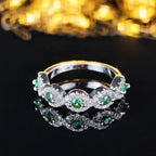 MyClosetAid Emerald & Diamond Ring Eternity Band