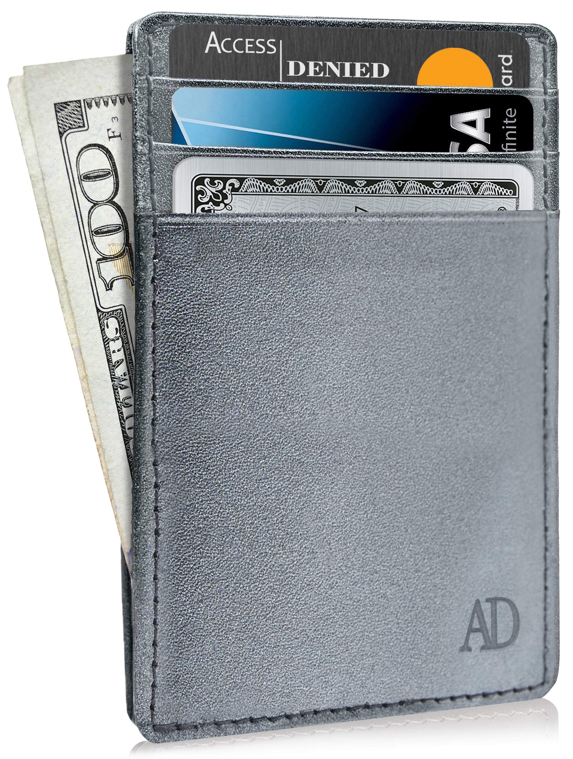 Genuine Leather Slim Card Holder – RFID Blocking, Minimalist