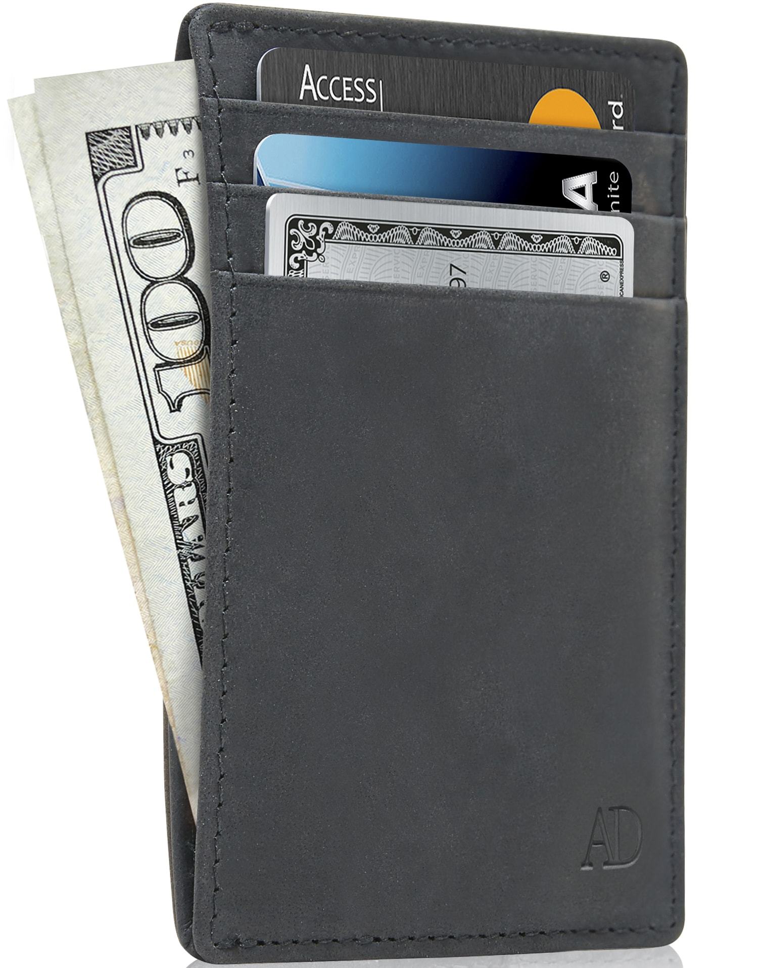 Genuine Leather Slim Card Holder – RFID Blocking, Minimalist