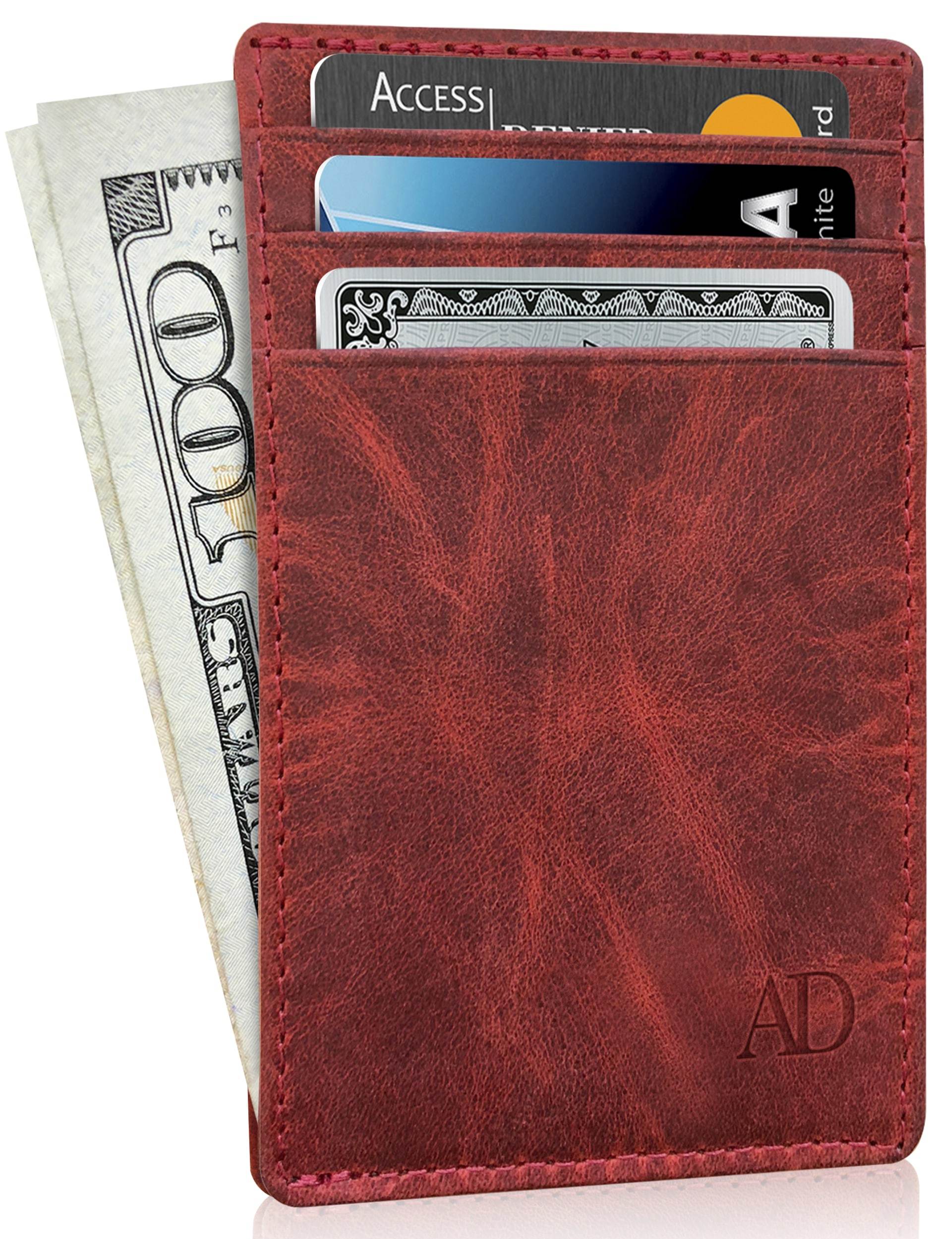 Genuine Leather Slim Card Holder – RFID Blocking, Minimalist