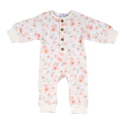 SOK | Baby Girls Ivory Waffle Cotton Floral Romper