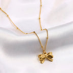 Dainty Bow Pendant Necklace - Sori Style