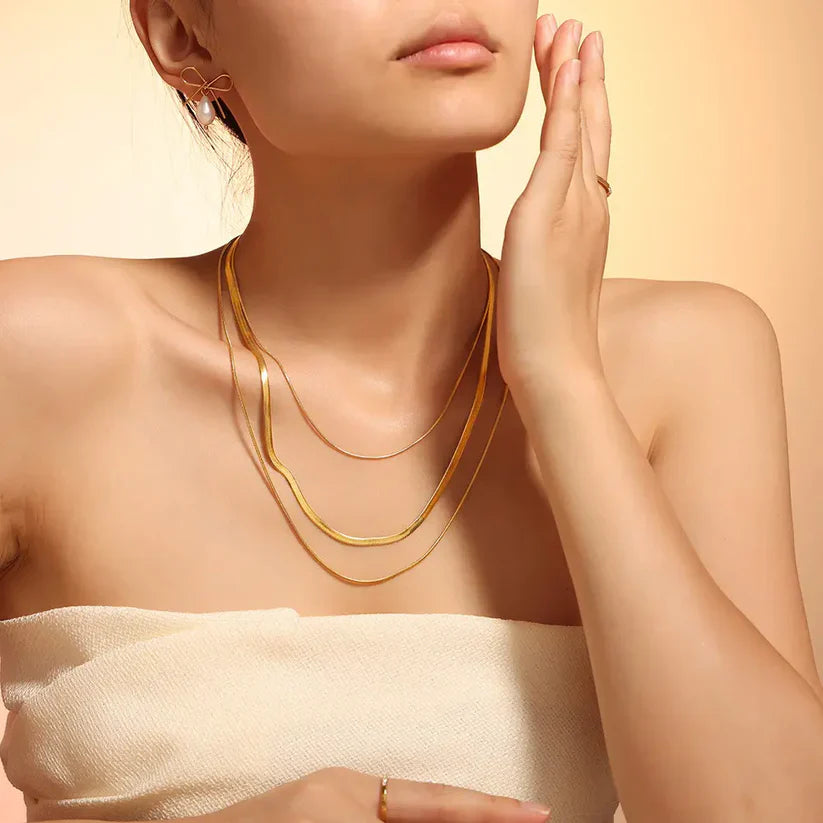 Triple Layer Snake Chain Necklace