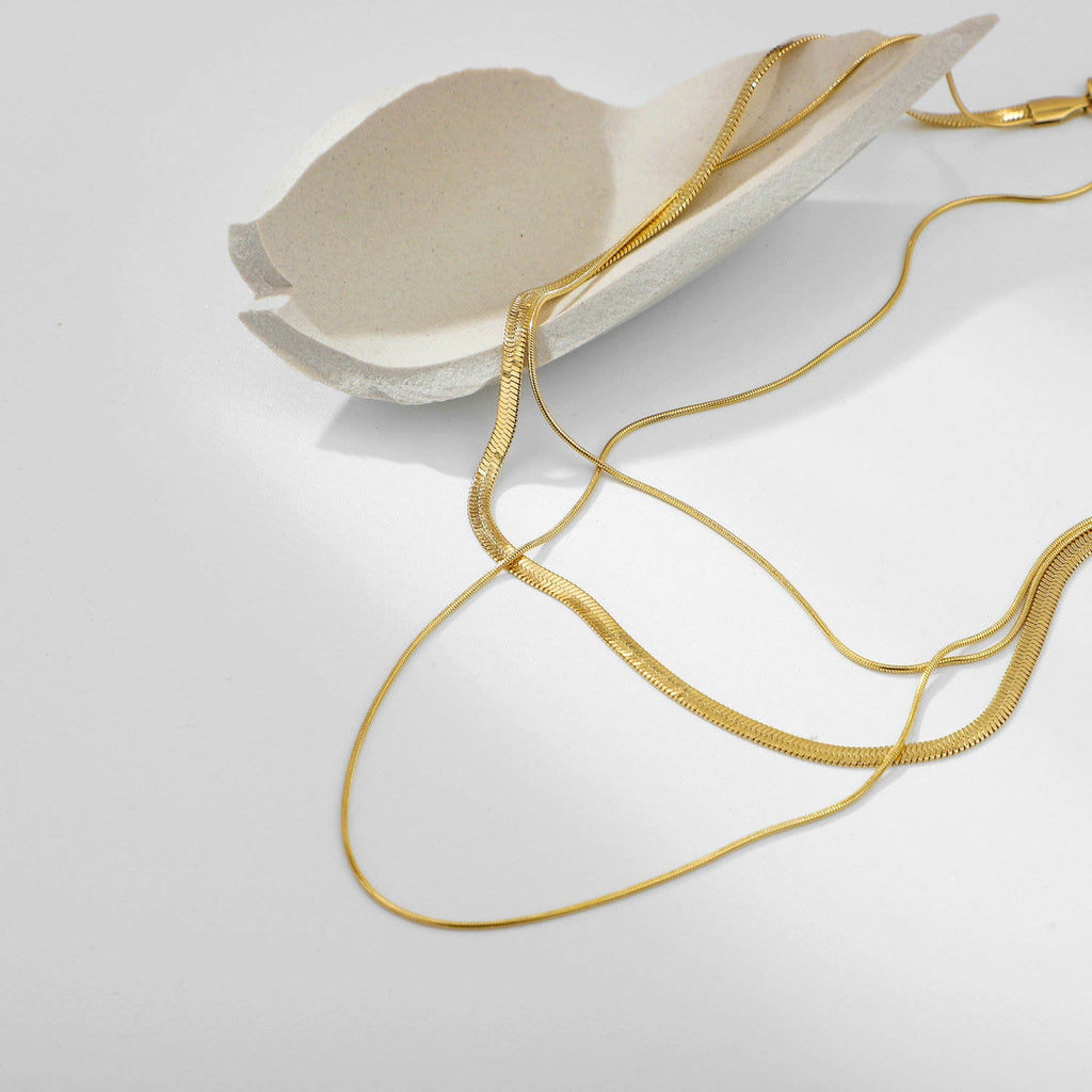 Triple Layer Snake Chain Necklace