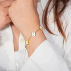 White Four Leaf Clover Bracelet - Lucky Charm Jewelry