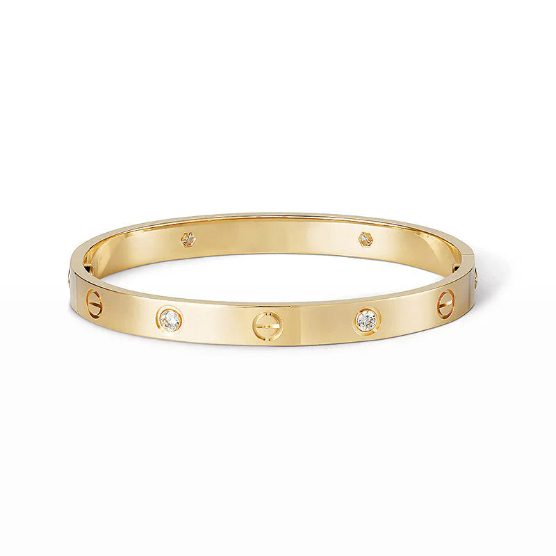 Elegant Diamond Screw Bangle Bracelet