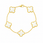 White Four Leaf Clover Bracelet - Lucky Charm Jewelry