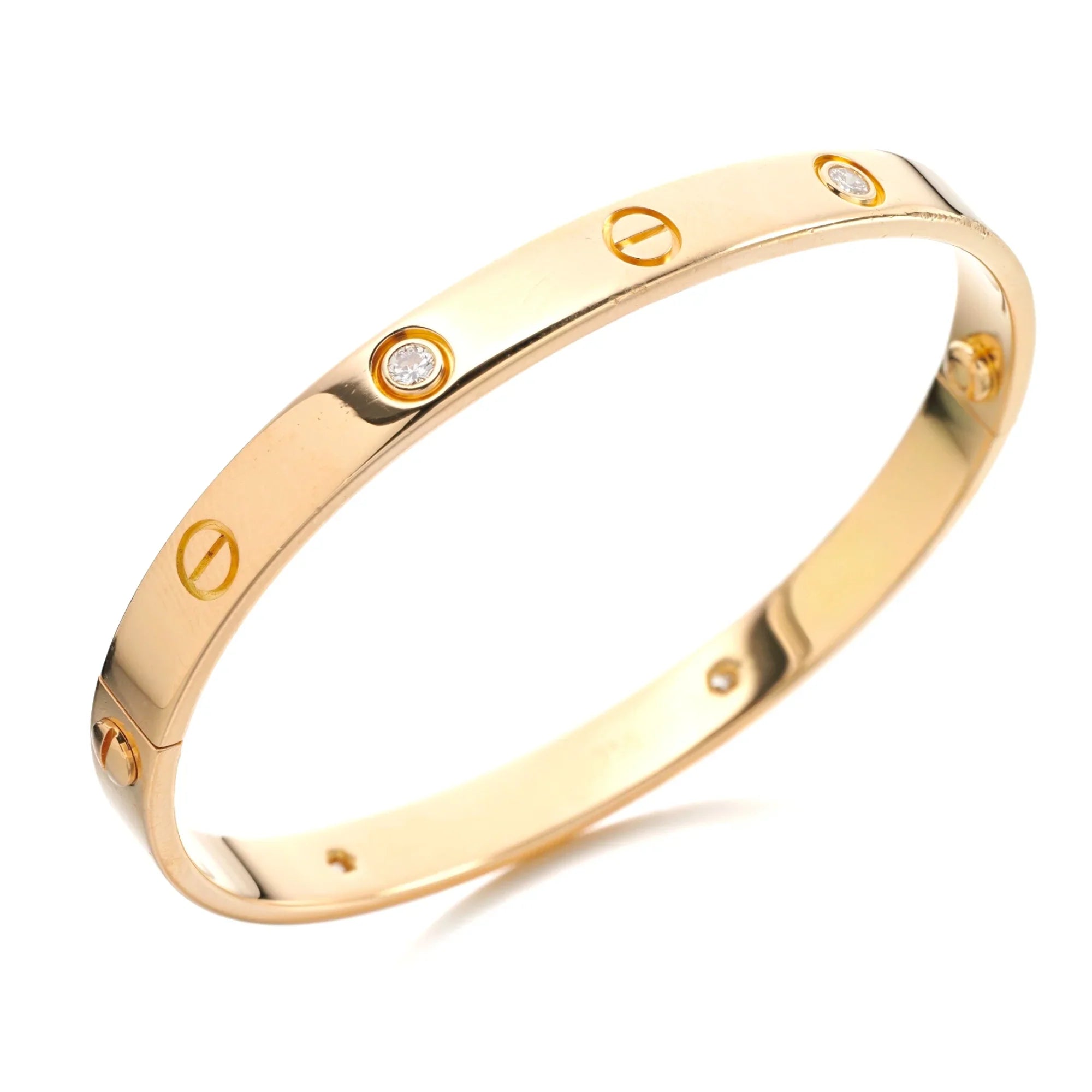 Elegant Diamond Screw Bangle Bracelet