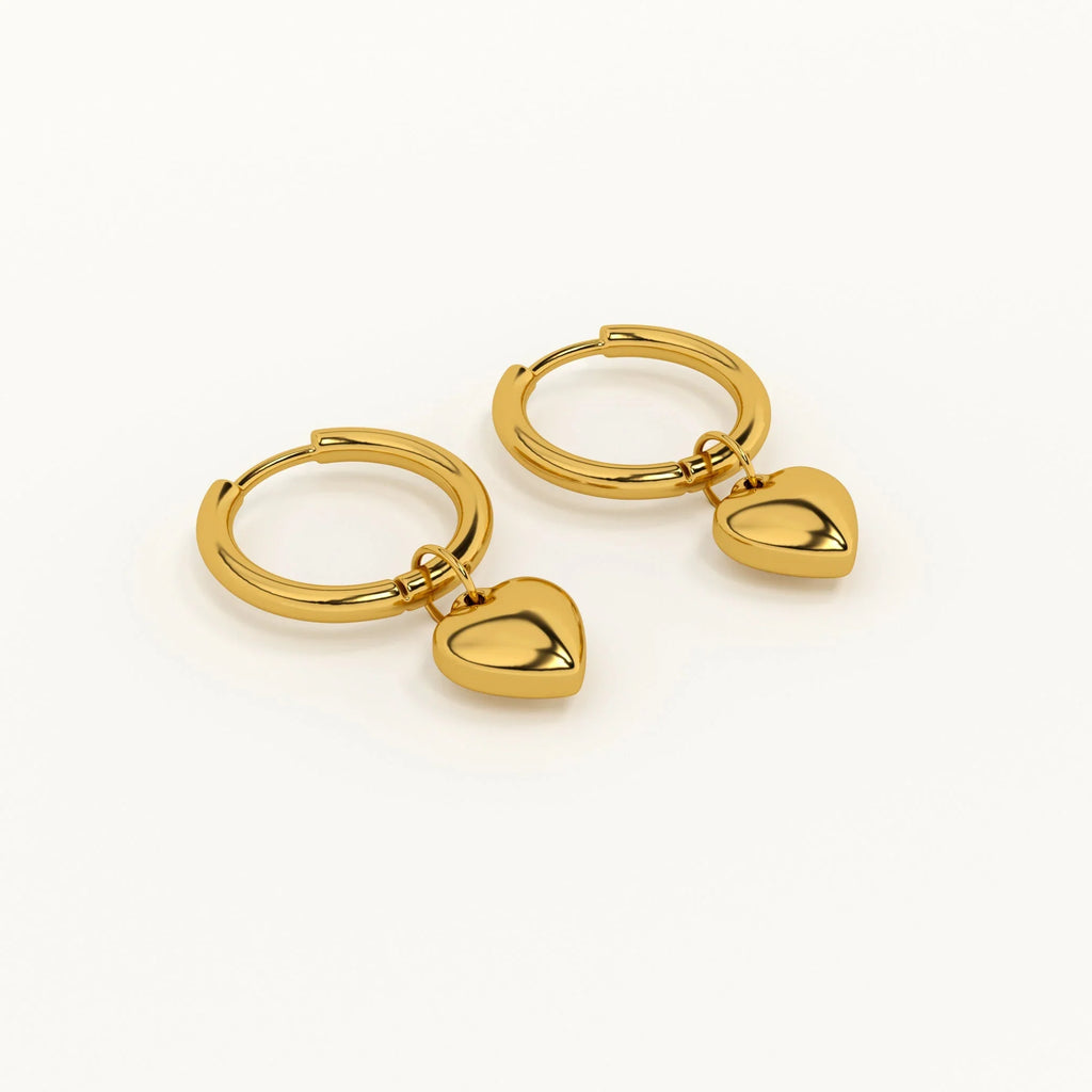 Small Heart Hoop Earrings