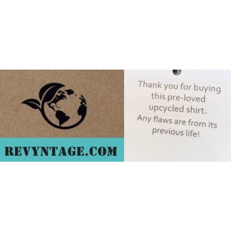 Hand Printed Upcycled Small Rose Flower Lacy Long Sleeve Denim Button Down Shirt