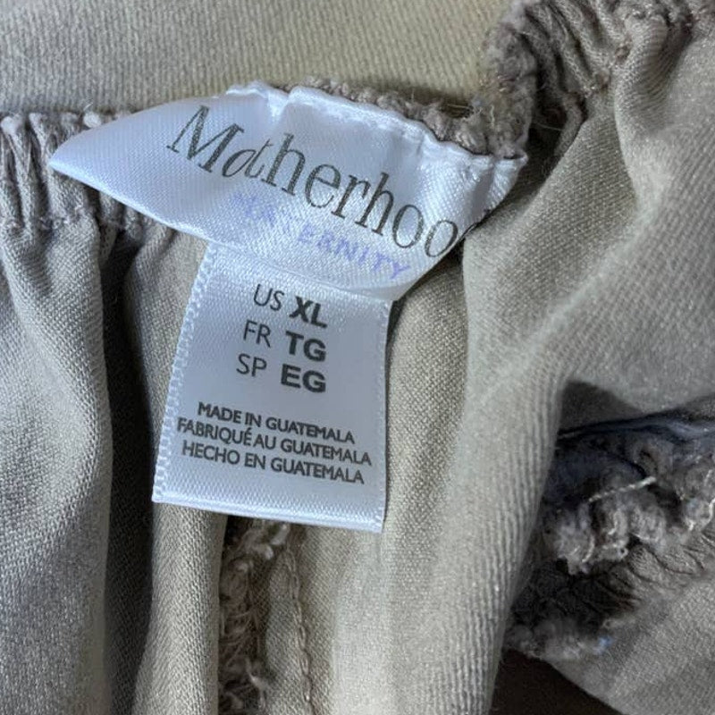 Motherhood Maternity XL Khaki Secret Fit Belly Stretch Panel Long Tan Pants