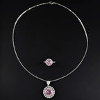 MyClosetAid Sterling Silver Necklace with Purple Gemstone