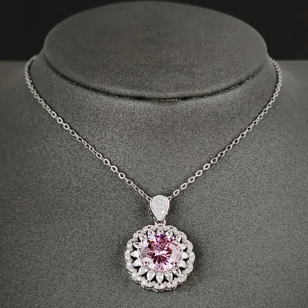 MyClosetAid Sterling Silver Necklace with Purple Gemstone
