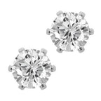 Sterling Silver Plated CZ Stud Earrings