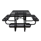 Large 46-Inch Stylish Square Steel Picnic Table W/ Thermoplastic Coating & Umbrella Hole (SAK90547)