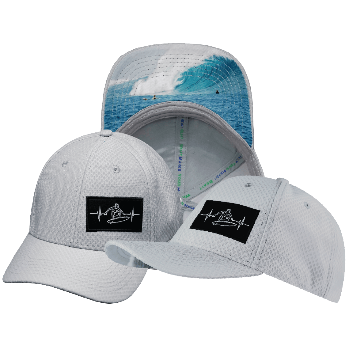 Surf Hat - Airmesh - Athletic Fit - Gray - Fabric Back