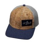Surf Hat - Baseball Hat Fit - Cork - Heather Navy / Gray - Trucker Mesh