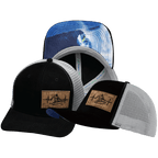Surf Hat - Baseball Hat Fit - Suede - Black / Gray - Trucker Mesh