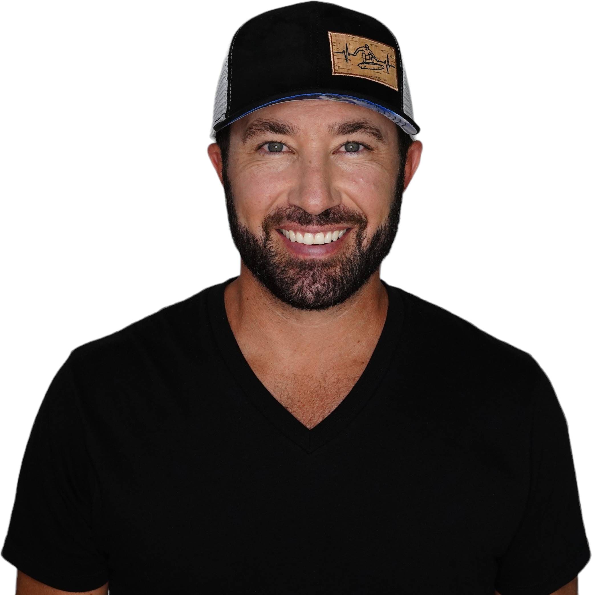 Surf Hat - Baseball Hat Fit - Suede - Black / Gray - Trucker Mesh