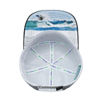 Surf Hat - Flat Bill - Corduroy - Charcoal Gray / Light Blue / White - Jersey Mesh