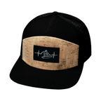 Surf Hat - Flat Bill - Cork - Black - Laser Mesh
