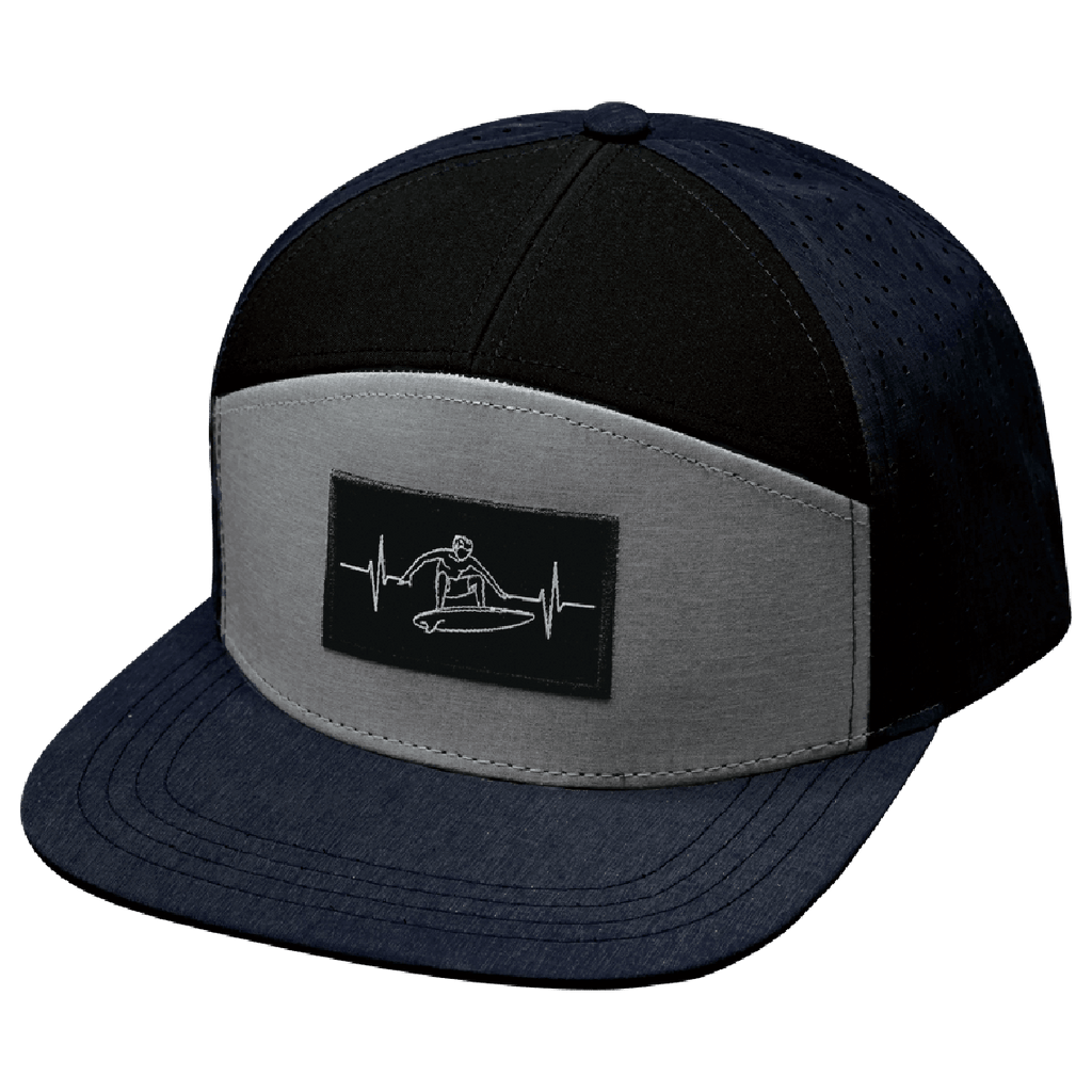 Surf Hat - Flat Bill - Navy / Gray / Black - Laser Mesh
