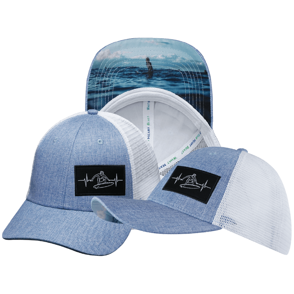 Surf Hat - Low Profile - Light Blue / White - Trucker Mesh