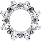 00G Clear Gem Flower Frame Screw Fit Tunnel Plug Set