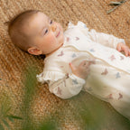SYRINE  | Girls Ivory Cotton Butterfly Babysuit Set