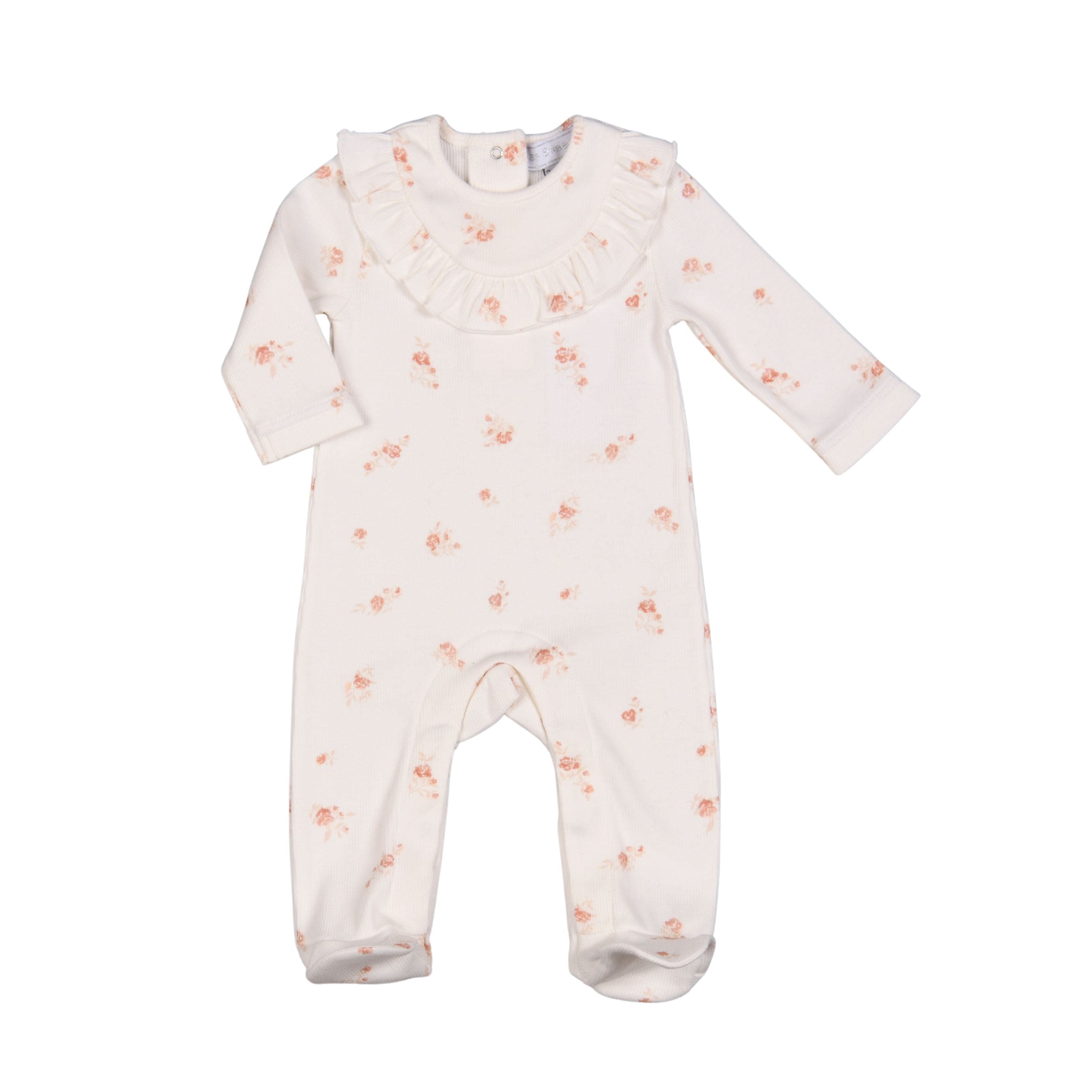 SYRINE | Baby Girl White Cotton Ditzy Rose Print  All-in-One
