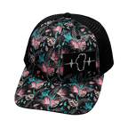 Tahoe Hat - Baseball Hat Fit - Black Floral - Black - Trucker Mesh