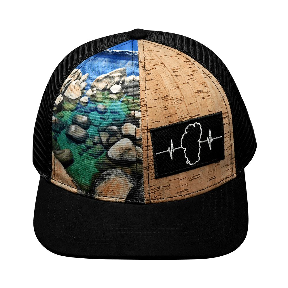 Tahoe Hat - Baseball Hat Fit - Cork Hybrid - Sand Harbor - Trucker Mesh