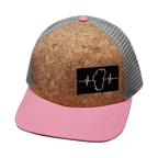 Tahoe Hat - Baseball Hat Fit - Cork - Pink / Gray - Trucker Mesh