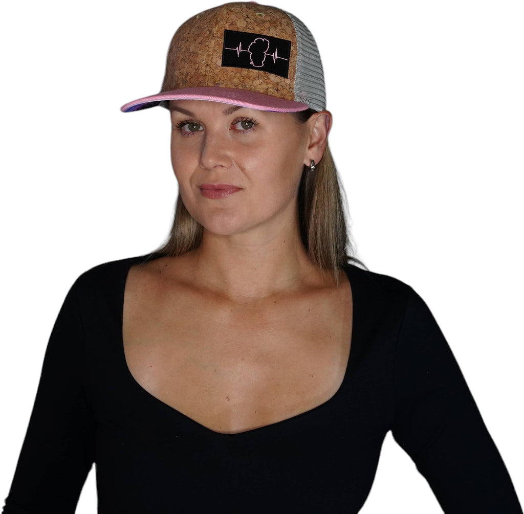 Tahoe Hat - Baseball Hat Fit - Cork - Pink / Gray - Trucker Mesh
