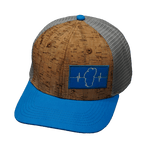 Tahoe Hat - Baseball Hat Fit - Cork - Teal / Gray - Trucker Mesh