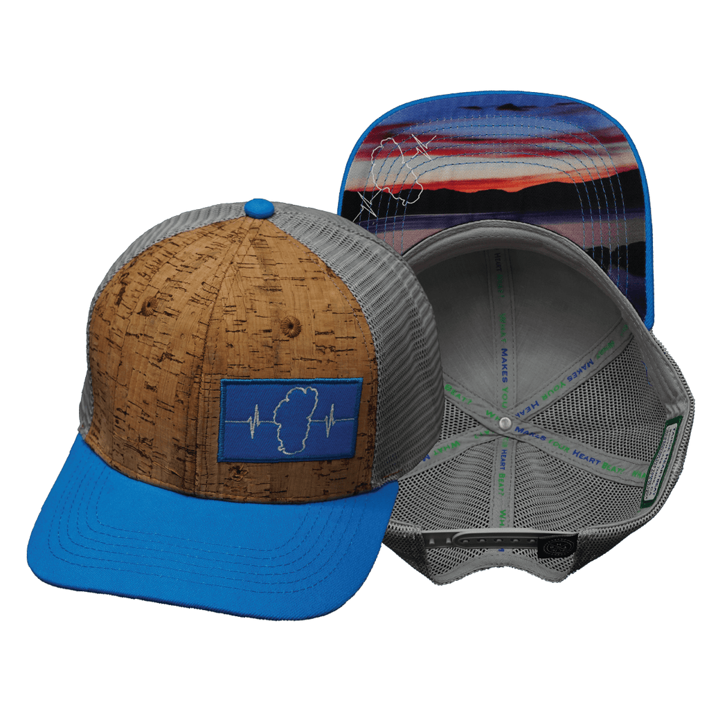 Tahoe Hat - Baseball Hat Fit - Cork - Teal / Gray - Trucker Mesh