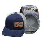 Tahoe Hat - Baseball Hat Fit - Heather Navy / Gray - Trucker Mesh
