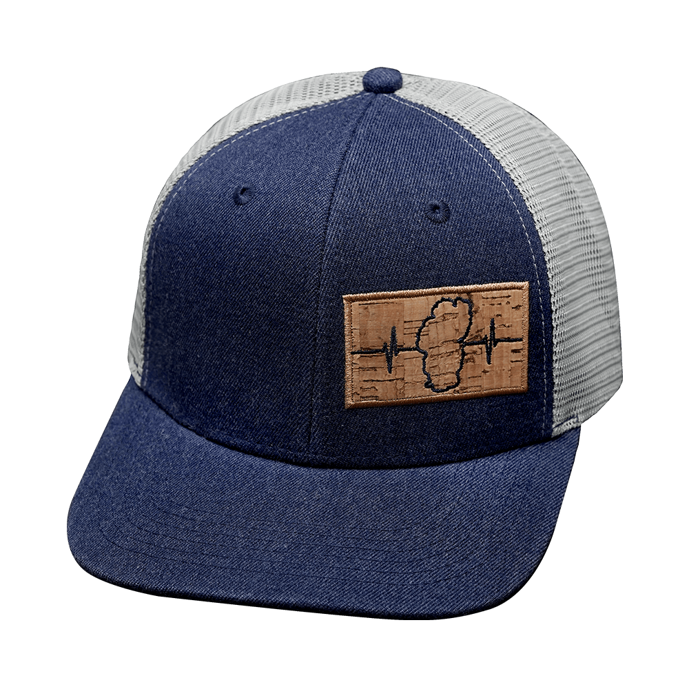 Tahoe Hat - Baseball Hat Fit - Heather Navy / Gray - Trucker Mesh
