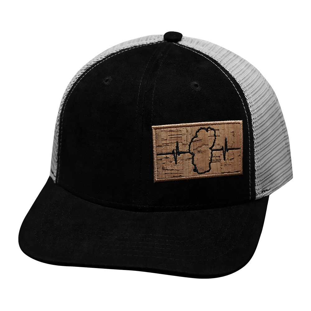 Tahoe Hat - Baseball Hat Fit - Suede - Black / Gray - Trucker Mesh