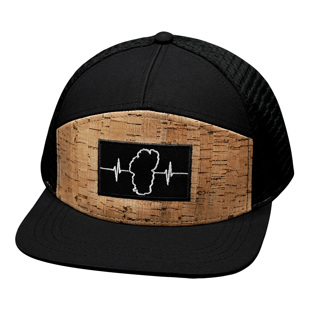 Tahoe Hat - Flat Bill - Cork - Black - Jersey Mesh