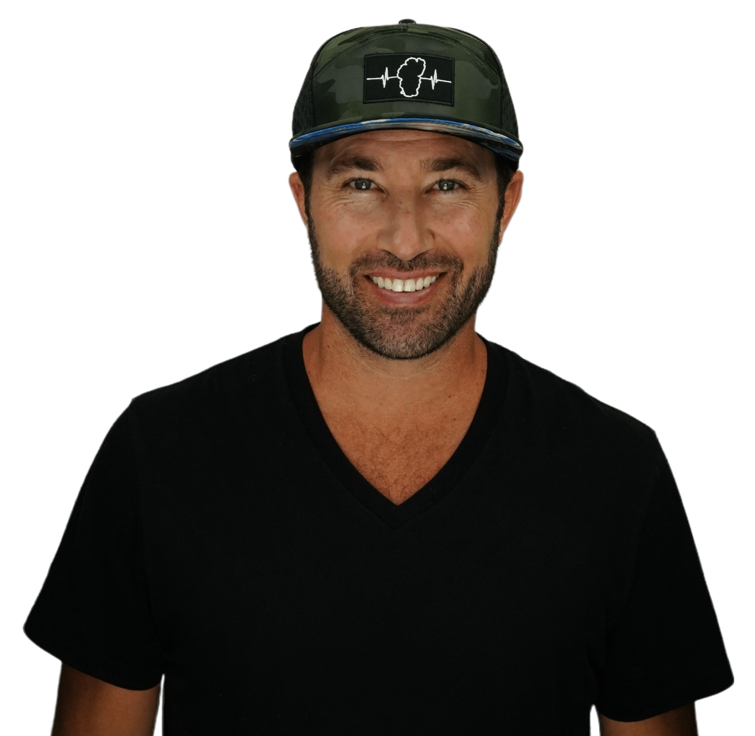 Tahoe Hat - Flat Bill - Green Camo / Black - Jersey Mesh