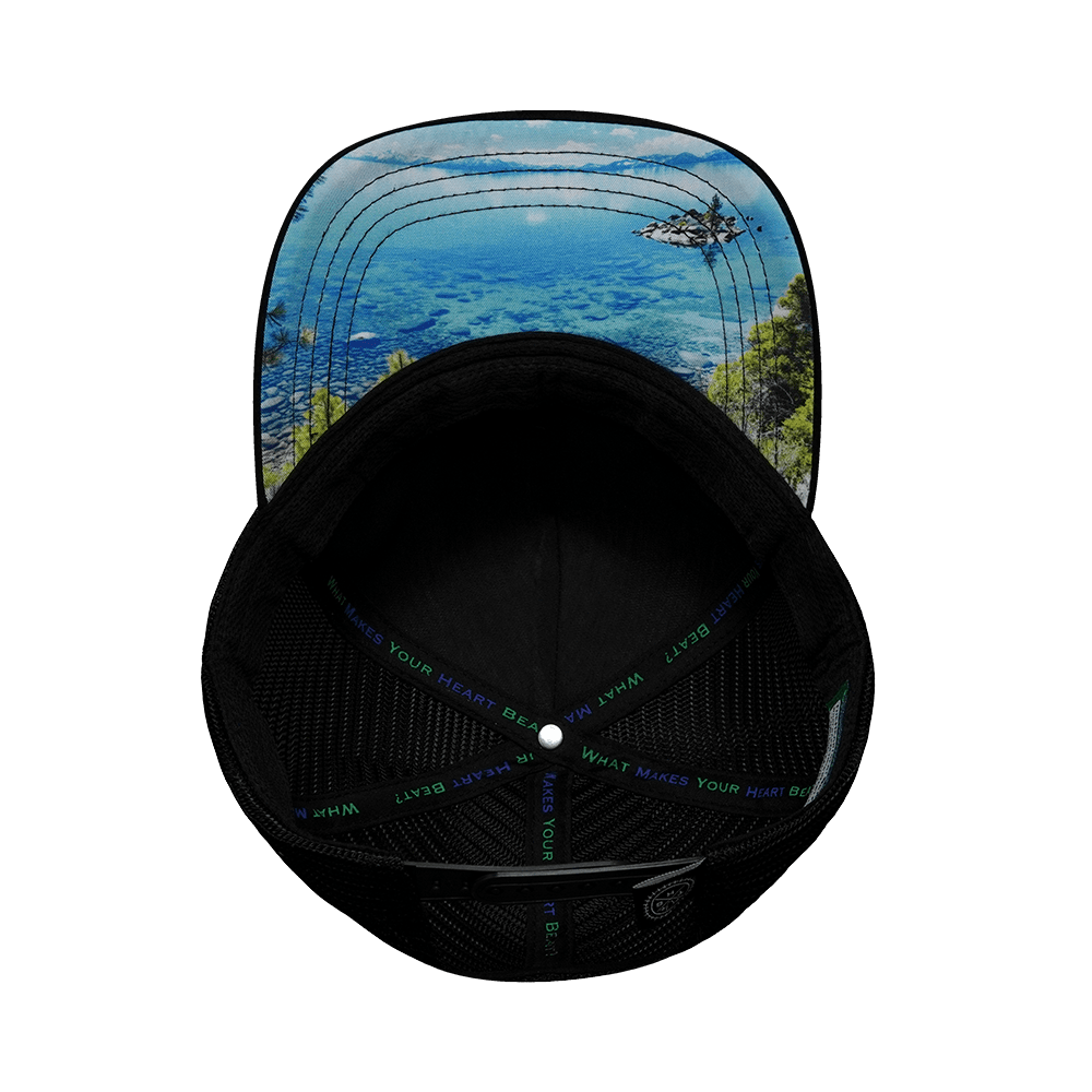 Tahoe Hat - Trucker Hat - Quilted Velvet - Black / Gray - Trucker Mesh