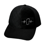 Tahoe Hat - Trucker Hat - Quilted Velvet - Black - Trucker Mesh